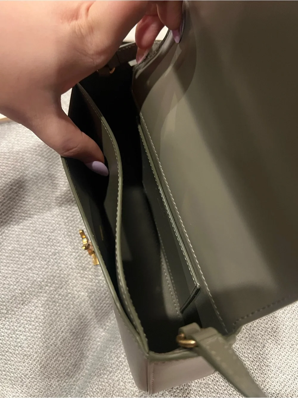 NEW SAINT LAURENT YSL Voltaire Mini Leather Shoulder Bag - “Strong Moss” Olive